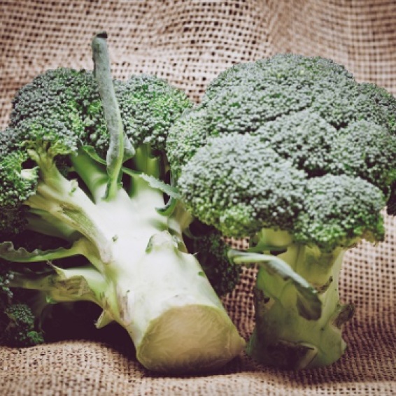 Broccoli on burlap